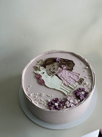 Торт девочка с единорогом