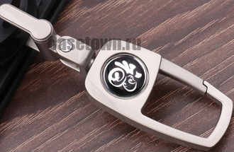 Чёрный чехол для ключа вольво хс90 (Classic красная нить)