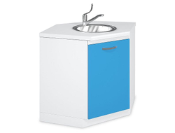 Тумба медицинская металлическая угловая на подиуме ТМД-1.0