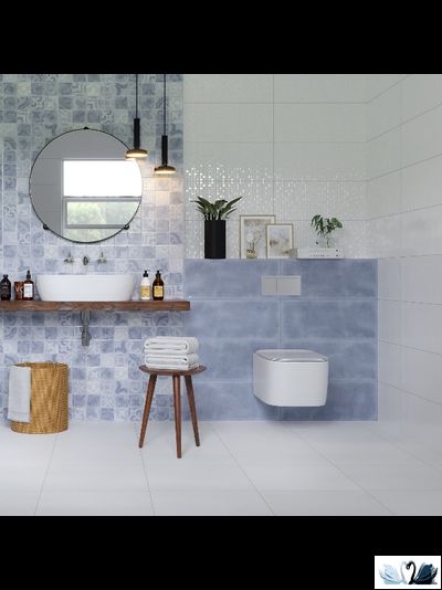 Плитка настенная Gracia Ceramica Folk blue wall 25 х 60 см голубой рельеф