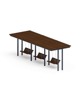 Пергола тент с качелями (прямая) - МФ 78.04.03-01 /без поликарбоната/