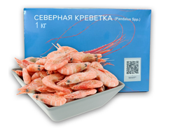 Креветка северная 70+ (14% глазурь) (фасовка 1кг)