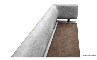 Кухонный ДИВАН "ФОРУМ-4" с боковой спинкой, Коричневый/Слоновая кость Правый