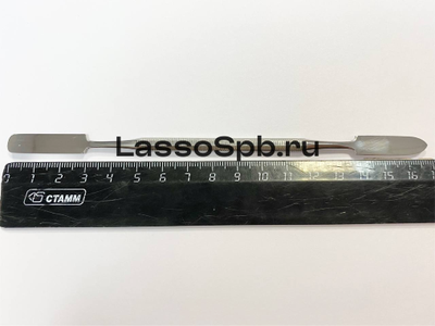 Шпатель двусторонний металлический 168 мм закругленный/заостренный