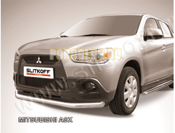 Защита переднего бампера d76 Slitkof для Mitsubishi ASX 2010-2013