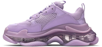 Balenciaga Triple S Sneaker Clear Sole Light Lilac женские