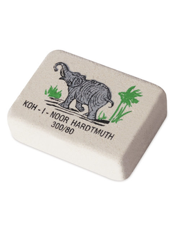Ластик KOH-I-NOOR "Слон" 300/80, 26х18,5х8 мм, белый/цветной, прямоугольный, натуральный каучук, 0300080018KDRU