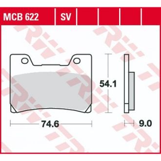 Тормозные колодки передние TRW MCB622SV для Yamaha (Sinter Street SV)  3GM-W0045-01-00, 3GM-W0045-02-00, 3GM-W0045-03-00, 3GM-W0045-11-00