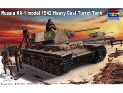 Сборная модель: (Trumpeter 00359) Танк КВ-1 модель 1942 г. с тяжелой башней