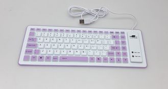 Клавиатура USB силиконовая без русских букв на клавишах бело-фиолетовая (гарантия 14 дней)