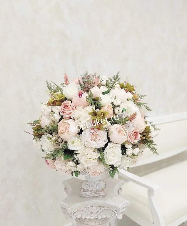 Композиции для свадебного декора из искусственных цветов высокого качества 15