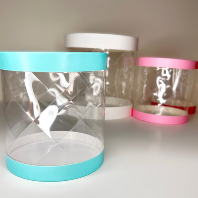 Коробка-тубус под бенто-торт (бирюза, узор), Д120*120мм