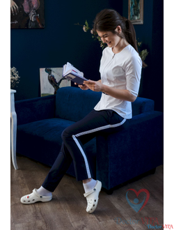 Брюки синие с белыми лампасами IvaMED