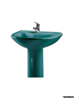 Цветной тюльпан умывальник на пьедестале Оскольская керамика Престиж зеленого цвета