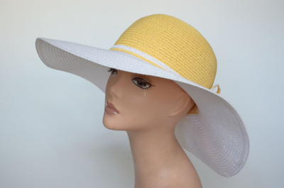 Шляпа Stefania Maiaroli 1638 белая с желтым