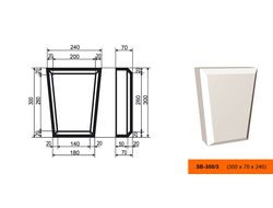 Фасадный замковый камень из пенополистирола с покрытием LEPNINAPLAST (Лепнинапласт)  ЗВ-300/3