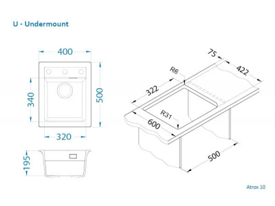 Мойка Alveus Atrox 10 угольный