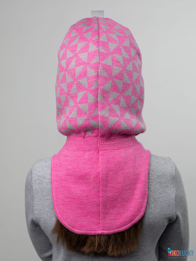 Шапка-шлем "Бантики" 20201-07, цвет розовый, серый, р. 52-54