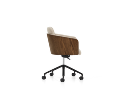 Офисный стул Madai из коричневого шенилла и ясеневого шпона купить в Севастополе
