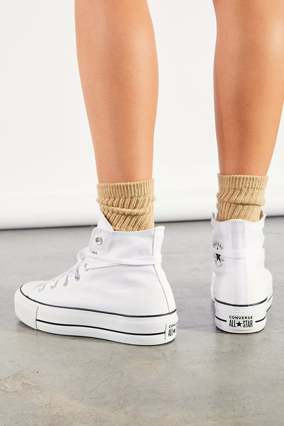 Кеды Converse All Star Lift Белые Высокие на высокой платформе на ногах