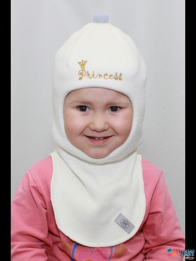 Шапка-шлем "Princess"  18101-07, цвет белый р. 48-50