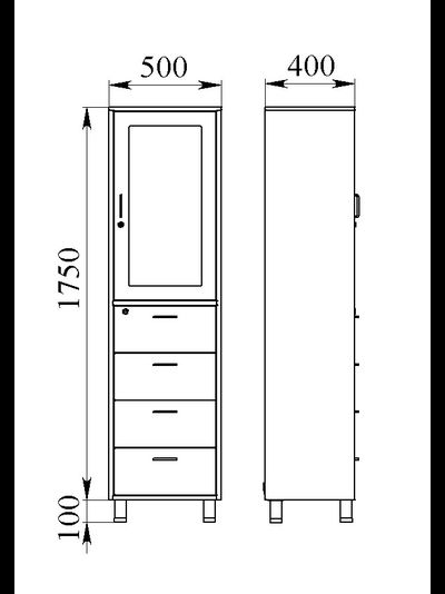 Шкаф медицинский для медикаментов ШММ-1.2.3