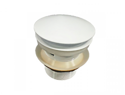 Донный клапан для ванн без переливного отверстия белый матовый