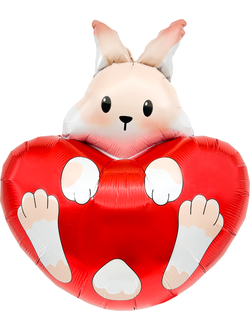 Шар 21"/53 см "Зайка с сердечком" Китай