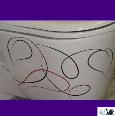 Чаша унитаза подвесная Creavit Patera TP328.001Z0 с красно-черным декором