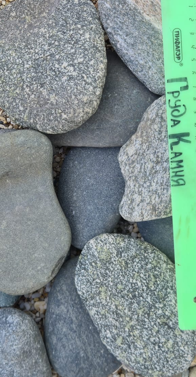 Галька плоская синяя речная, фракция 50-100 мм