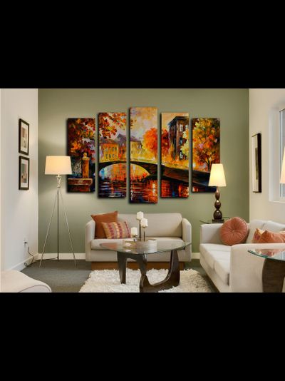 Модульная картина "Мостик через речку"