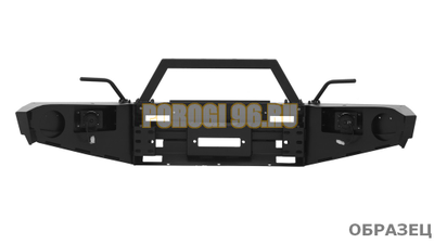 Передний силовой бампер без дуг серии Трофи на Nissan Patrol Y61 2004-2010 (02.008.11)