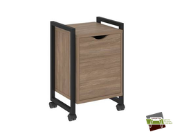 Loft Тумба на колесных опорах+фасад VR.L-T2.K Дуб Аризона/Металл Черный 500*460*767