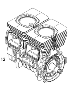 Шорт блок 550 F./552 оригинал BRP 421000638 420055201/ 420055202/ 420055204/ 420055206 для BRP LYNX/Ski-Doo Rotax 550F ()2005-2009) (Short Block 550 F./552)