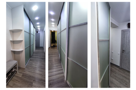 ГСА белое +  СЖ + зеркало сатинат + распашная дверь