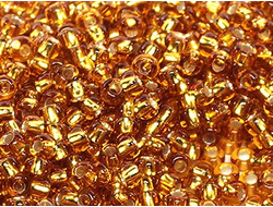 БИСЕР PRECIOSA 10/0 - 50г - 17070 ПРОЗРАЧНЫЙ С СЕРЕБРЯНОЙ ЛИНИЕЙ ВНУТРИ ТЁМНО-ЗОЛОТИСТЫЙ