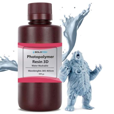 Фотополимерная смола для 3Д Water-wash 10k смываемая водой Серый LCD DLP 385-405nm SOLORSN 1 Литр