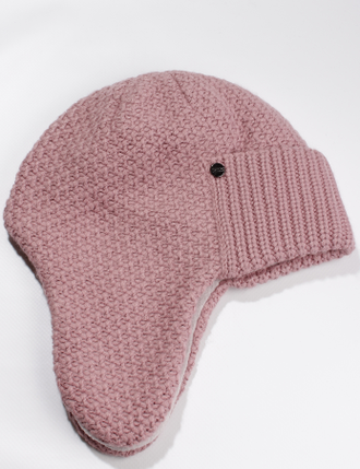 Шапка женская ушанка "Соты" 894-1 бирюзовая, хаки, т.бежевая, роза, белая, серая