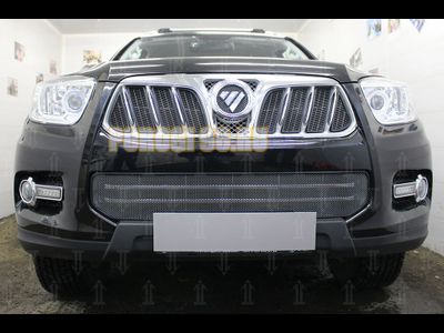 Защита радиатора Foton Sauvana 2015- (8 частей) black верх