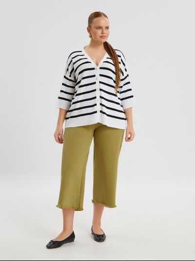 джемпер летний белый в синюю полоску