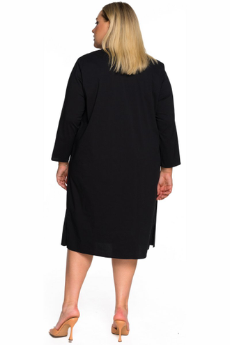 Платье - туника из хлопка ЛТ 2231601 черный (48-72).