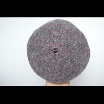 Vizio Италия 6926 берет с украшением серый с розовым