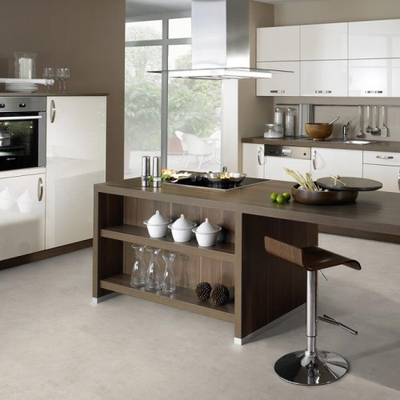 Биополы Wineo Purline 1500 fusion XL Bright Two PL116C в интерьере кухни