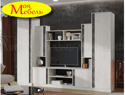 Атлантида-5 Гостиная (бетон темный/дуб крафт белый)