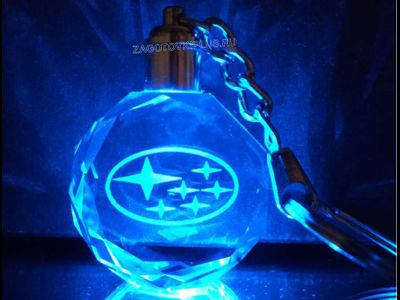 Брелок кристалл с подсветкой с логотипом авто и знакам зодиака