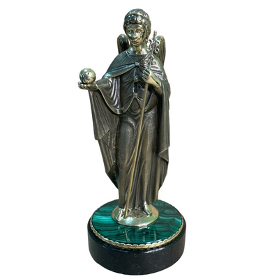 Статуэтка "Архангел Гавриил" , бронза/малахит