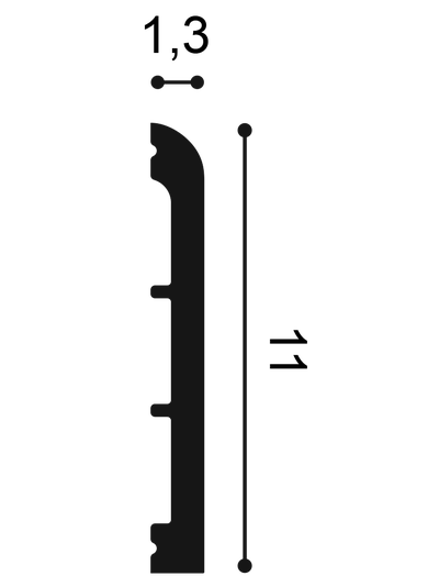 Плинтус ORAC Decor SX184, дюрополимерный, влагостойкий, ударопрочный, под покраску, длина 2 метра