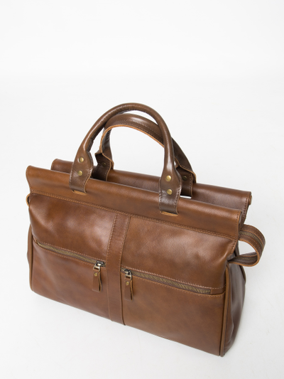Кожаный саквояж Monvalle Premium brown (арт. 4046-63)