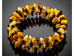 Браслет из янтаря, тройной , безразмерный