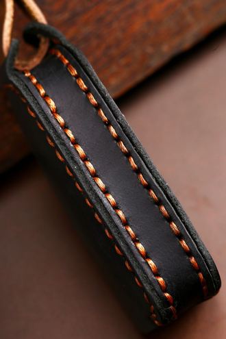 Кожаный чехол для выкидного ключа Nissan Qashkai j11, Micra, Juke (2 кнопки Jack)